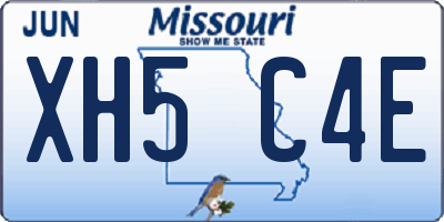MO license plate XH5C4E