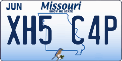 MO license plate XH5C4P