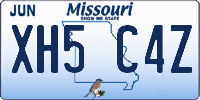 MO license plate XH5C4Z