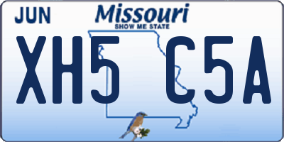MO license plate XH5C5A