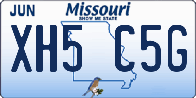 MO license plate XH5C5G