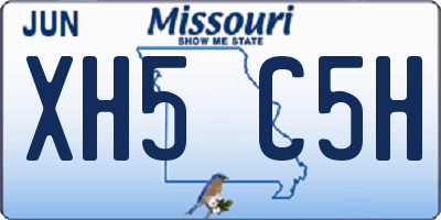 MO license plate XH5C5H