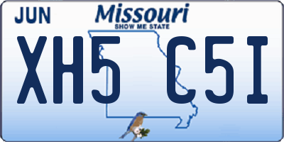 MO license plate XH5C5I