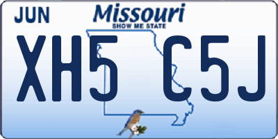 MO license plate XH5C5J