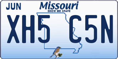 MO license plate XH5C5N