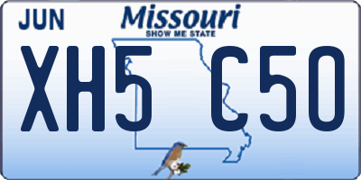 MO license plate XH5C5O