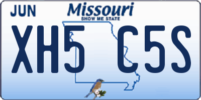 MO license plate XH5C5S