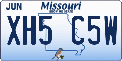 MO license plate XH5C5W