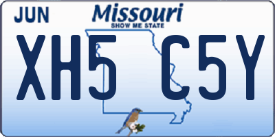 MO license plate XH5C5Y