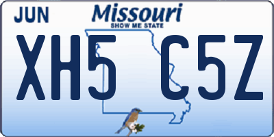 MO license plate XH5C5Z