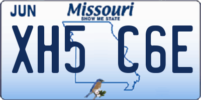 MO license plate XH5C6E