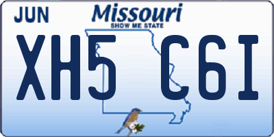 MO license plate XH5C6I