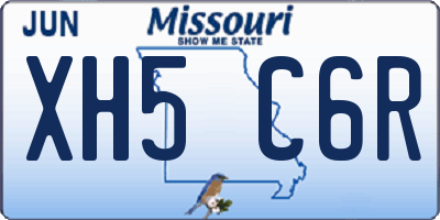 MO license plate XH5C6R
