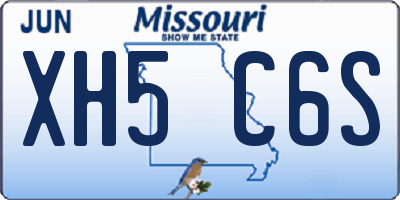 MO license plate XH5C6S