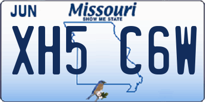 MO license plate XH5C6W