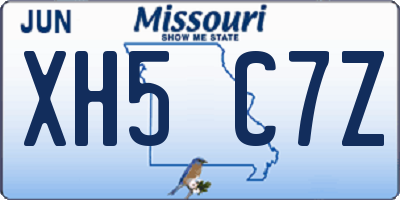 MO license plate XH5C7Z