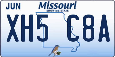 MO license plate XH5C8A