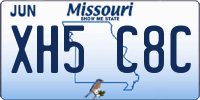 MO license plate XH5C8C