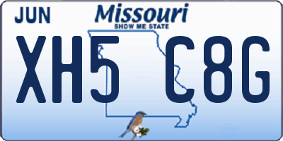 MO license plate XH5C8G