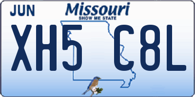 MO license plate XH5C8L
