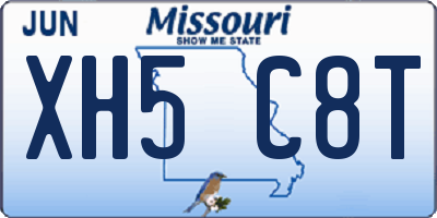 MO license plate XH5C8T
