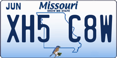 MO license plate XH5C8W