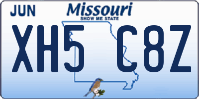 MO license plate XH5C8Z