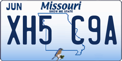 MO license plate XH5C9A