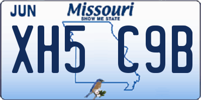 MO license plate XH5C9B