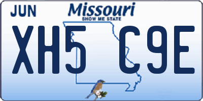 MO license plate XH5C9E