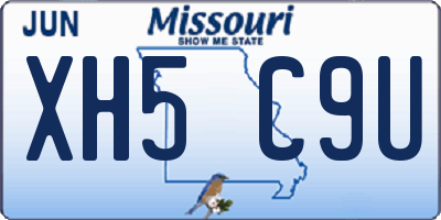 MO license plate XH5C9U