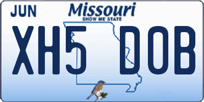 MO license plate XH5D0B