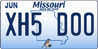 MO license plate XH5D0O
