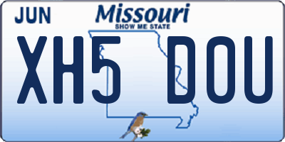 MO license plate XH5D0U