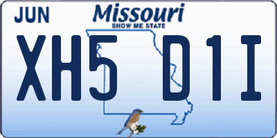 MO license plate XH5D1I