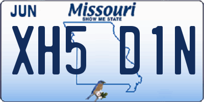 MO license plate XH5D1N