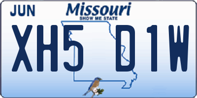 MO license plate XH5D1W