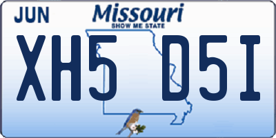 MO license plate XH5D5I