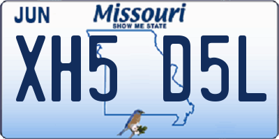 MO license plate XH5D5L
