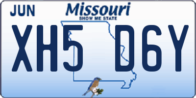 MO license plate XH5D6Y