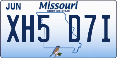 MO license plate XH5D7I