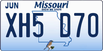 MO license plate XH5D7O