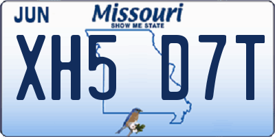 MO license plate XH5D7T