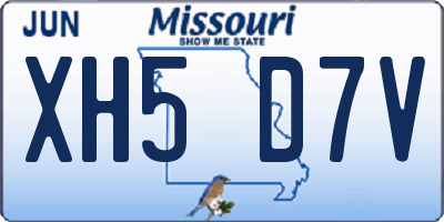 MO license plate XH5D7V