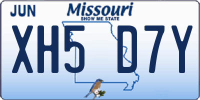 MO license plate XH5D7Y
