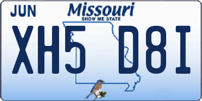 MO license plate XH5D8I