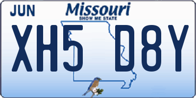 MO license plate XH5D8Y