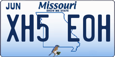 MO license plate XH5E0H