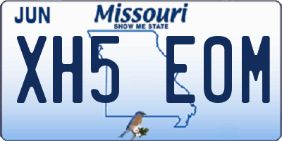 MO license plate XH5E0M