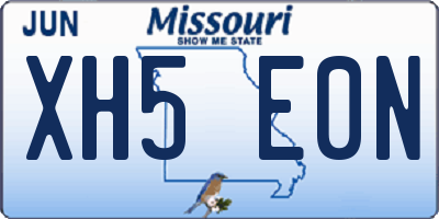 MO license plate XH5E0N